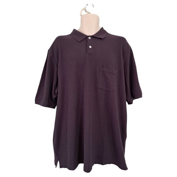 🪻BOGO🪻 Eddie Bauer Men's Golf Polo‎ Shirt  100% Cotton Size XLT Purple - Picture 1 of 7